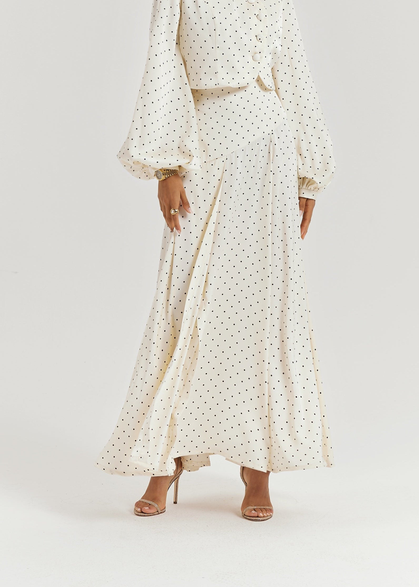 Rhona Polka Dot Dream Skirt | Ivory/Black