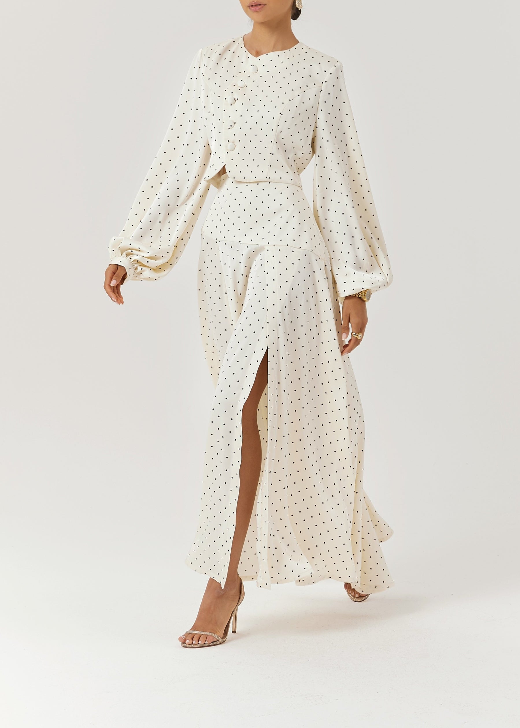 Rhona Polka Dot Dream Skirt | Ivory/Black