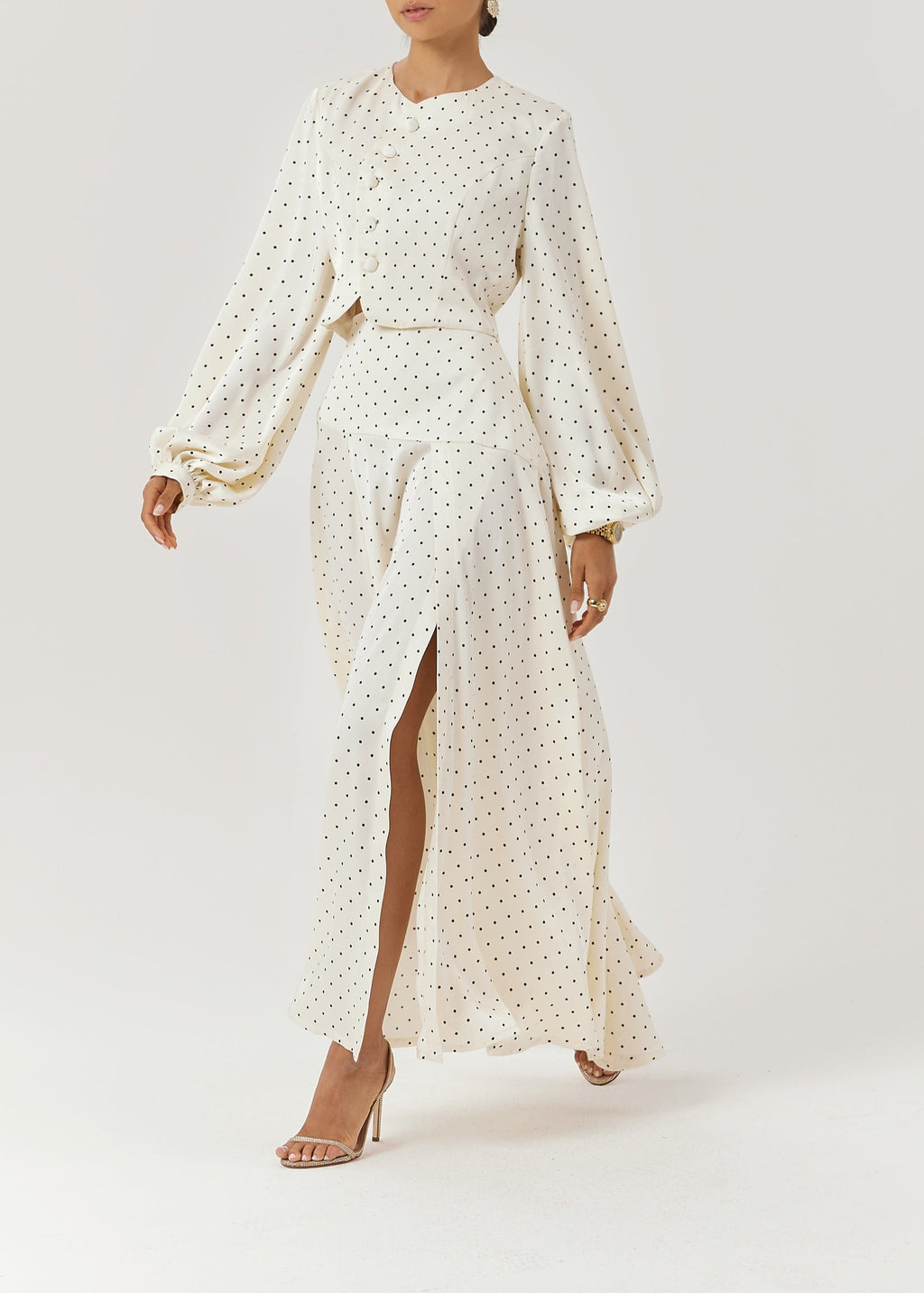 Rhona Polka Dot Blouse | Ivory/Black
