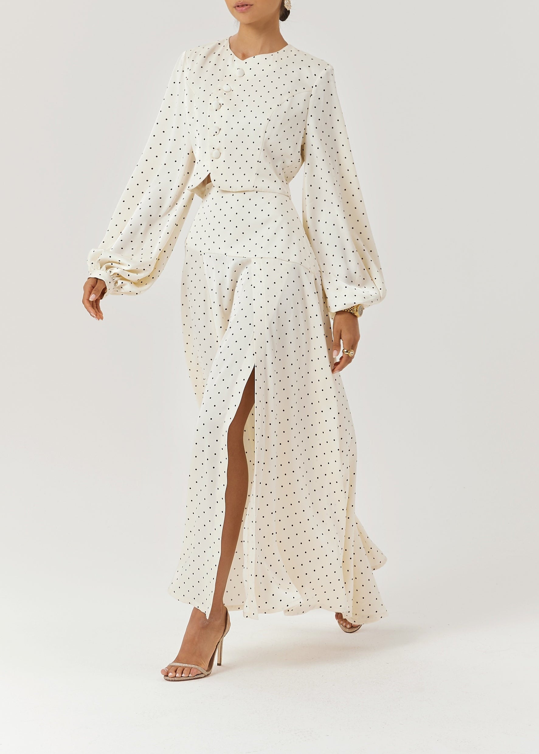 Rhona Polka Dot Blouse | Ivory/Black