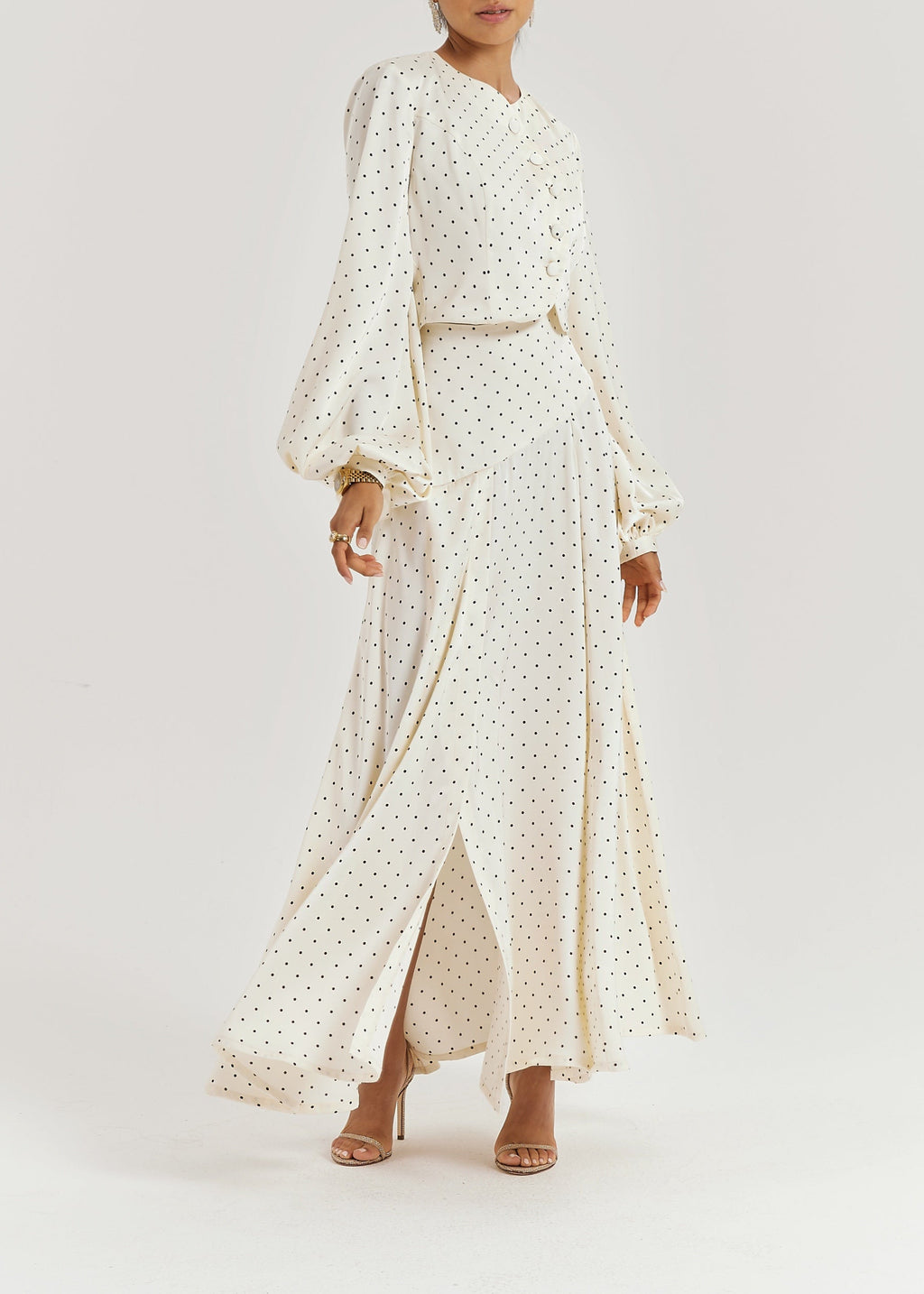 Rhona Polka Dot Blouse | Ivory/Black