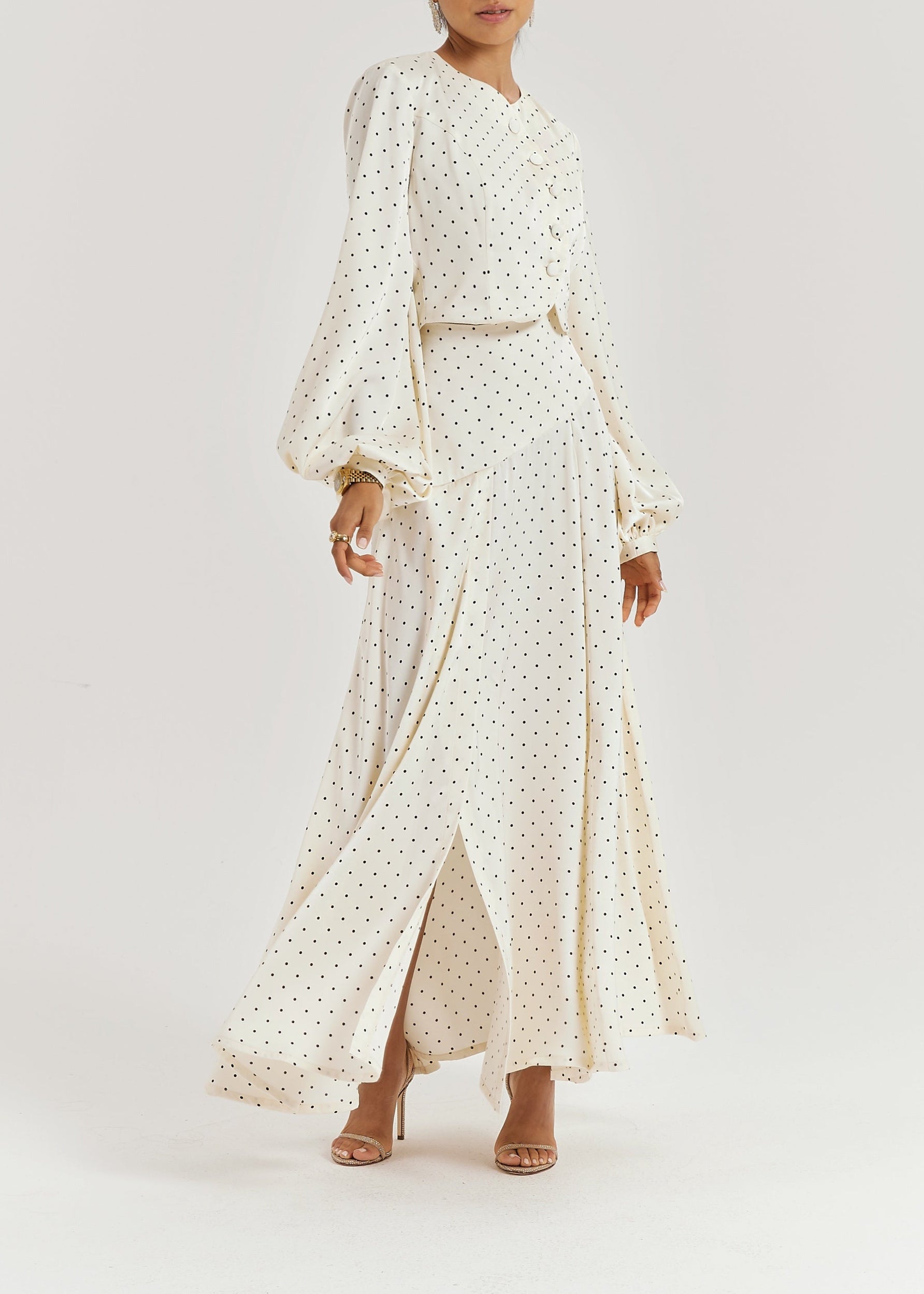 Rhona Polka Dot Blouse | Ivory/Black