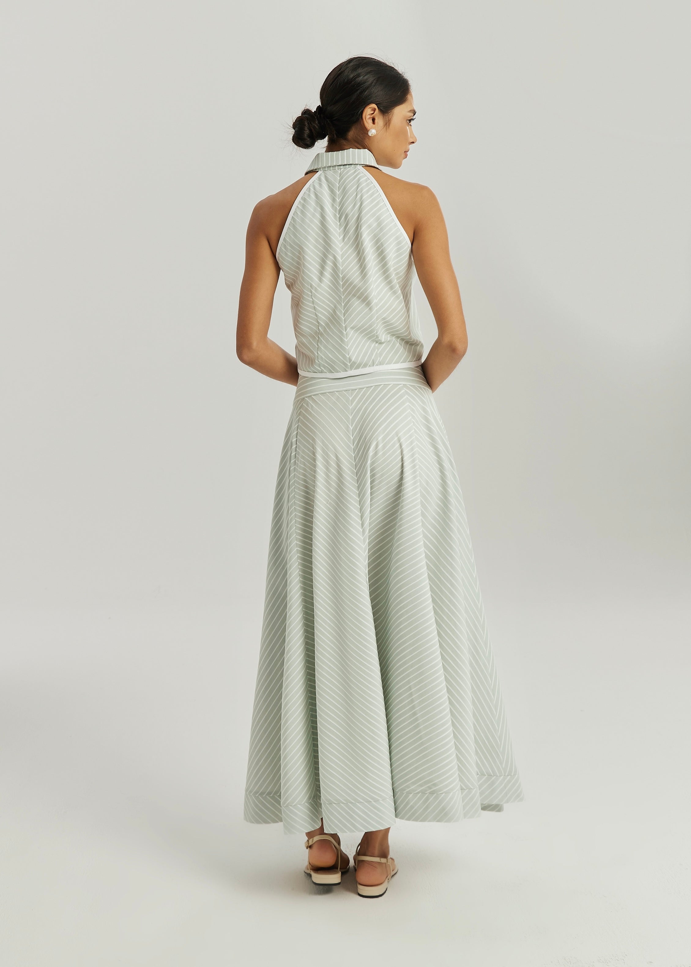 Ria Resort Stripe Dream Skirt | Matcha/White