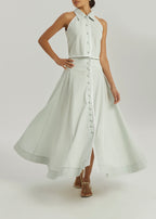 Ria Resort Stripe Dream Skirt | Matcha/White