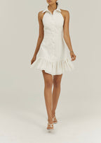 Rikki Denim & Linen Day Dress | White