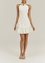 Rikki Denim & Linen Day Dress | White