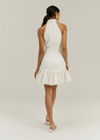 Rikki Denim & Linen Day Dress | White