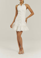 Rikki Denim & Linen Day Dress | White