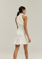 Rikki Denim & Linen Day Dress | White