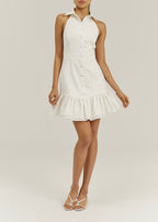 Rikki Denim & Linen Day Dress | White