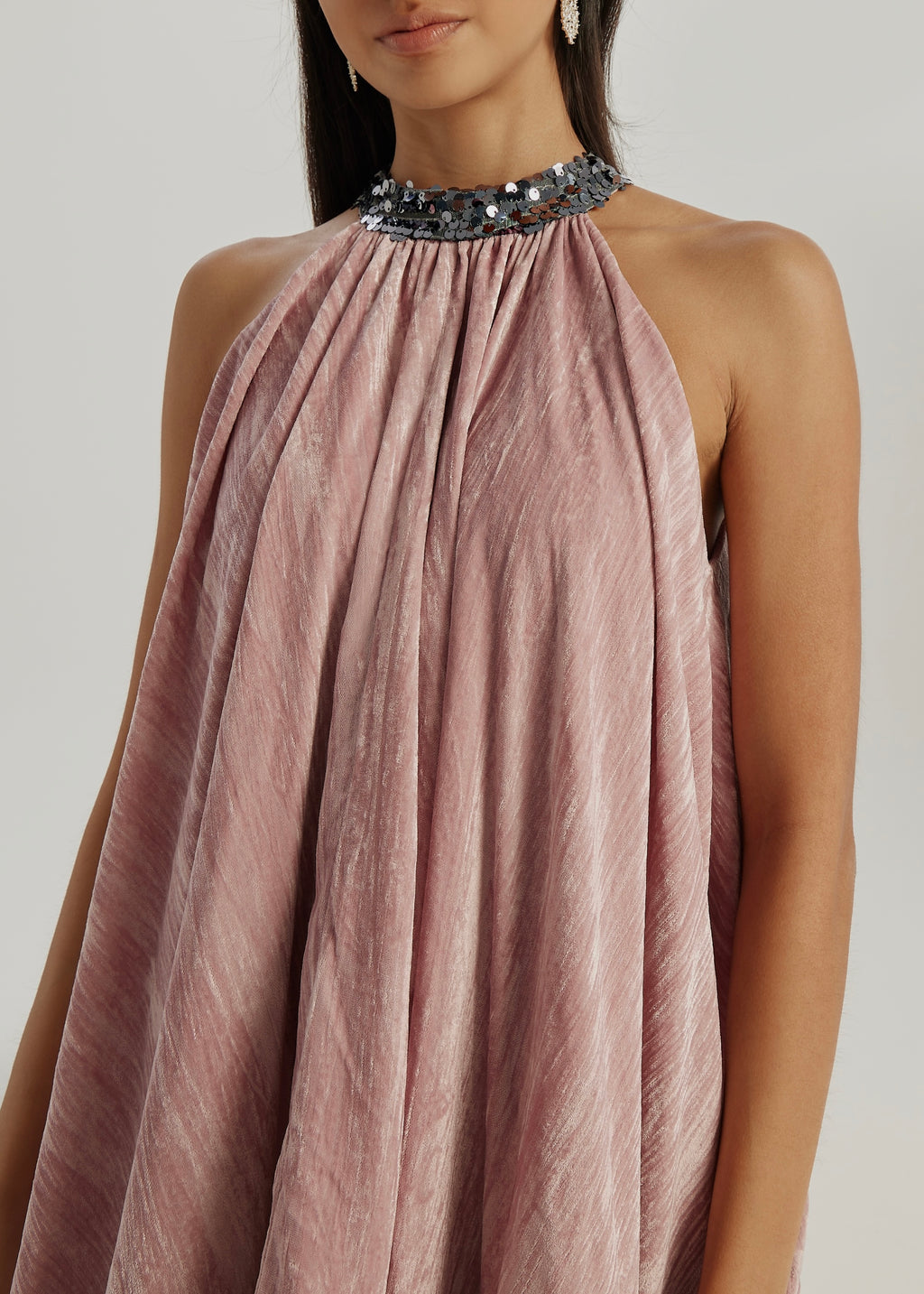 Saskia Velvet & Sequin Dream Dress | Rose Pink