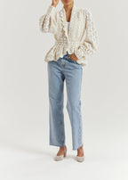 Serene Scallop Lace Knit Cardigan | Cream