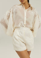 Sophia Embroidered Shorts | Vanilla