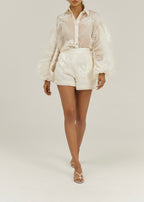 Sophia Embroidered Shorts | Vanilla