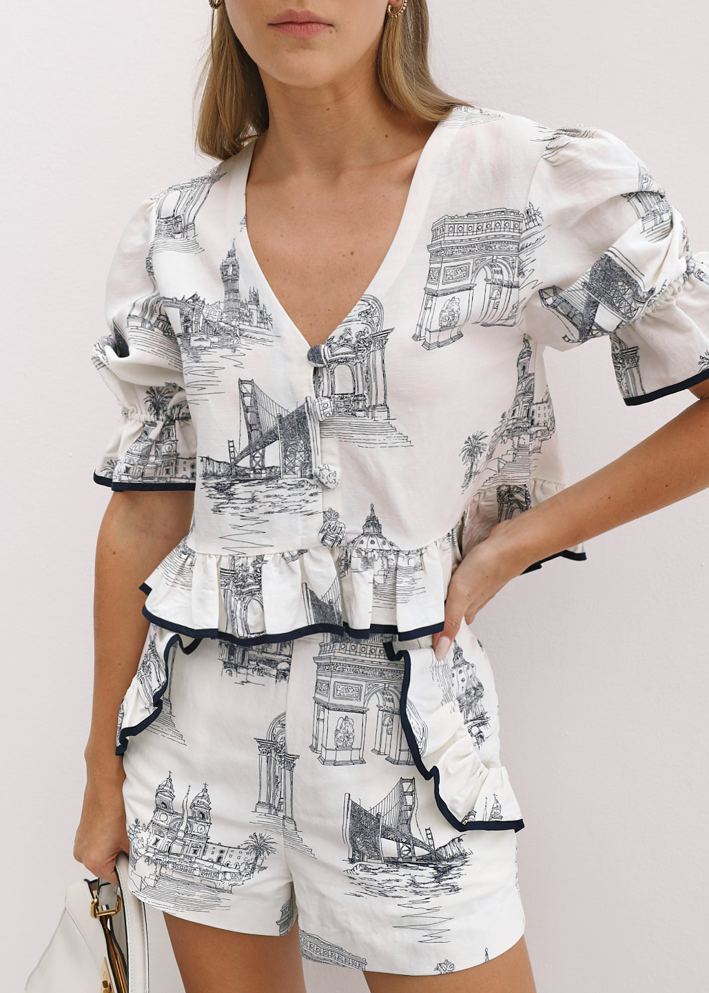 Alice City Print Blouse | White
