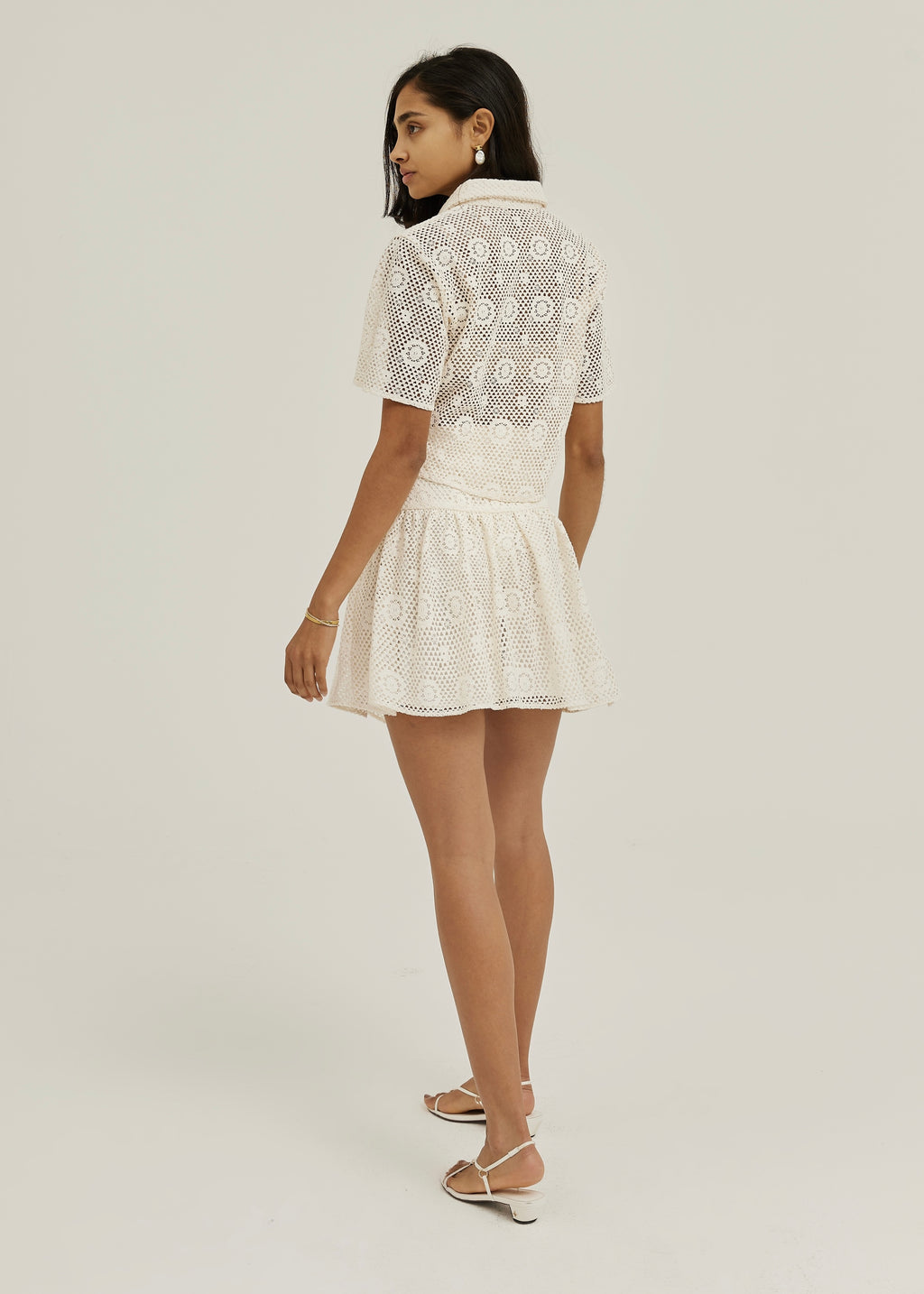 Ulani Lace Crochet Style Resort Skort | Vanilla