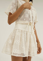 Ulani Lace Crochet Style Resort Skort | Vanilla