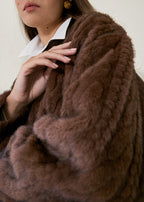 Vail Chic Fur Cardigan Coat | Espresso