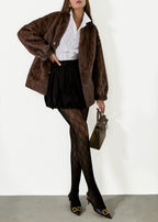 Vail Chic Fur Cardigan Coat | Espresso