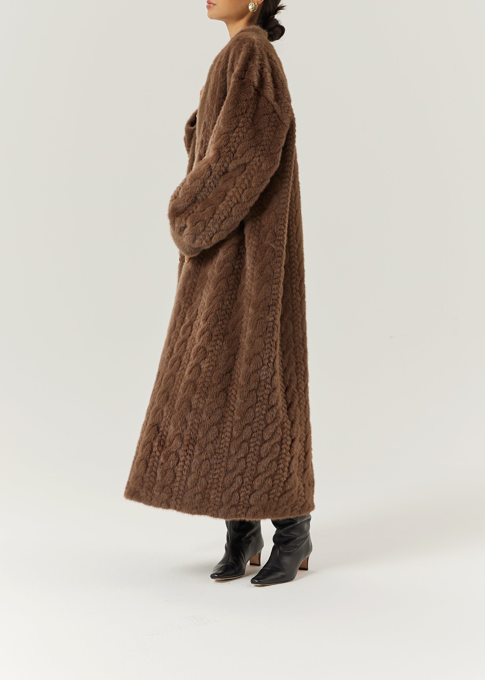 Vail Cable Cardigan Coat | Espresso