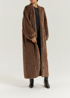 Vail Cable Cardigan Coat | Espresso