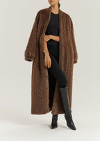 Vail Cable Cardigan Coat | Espresso