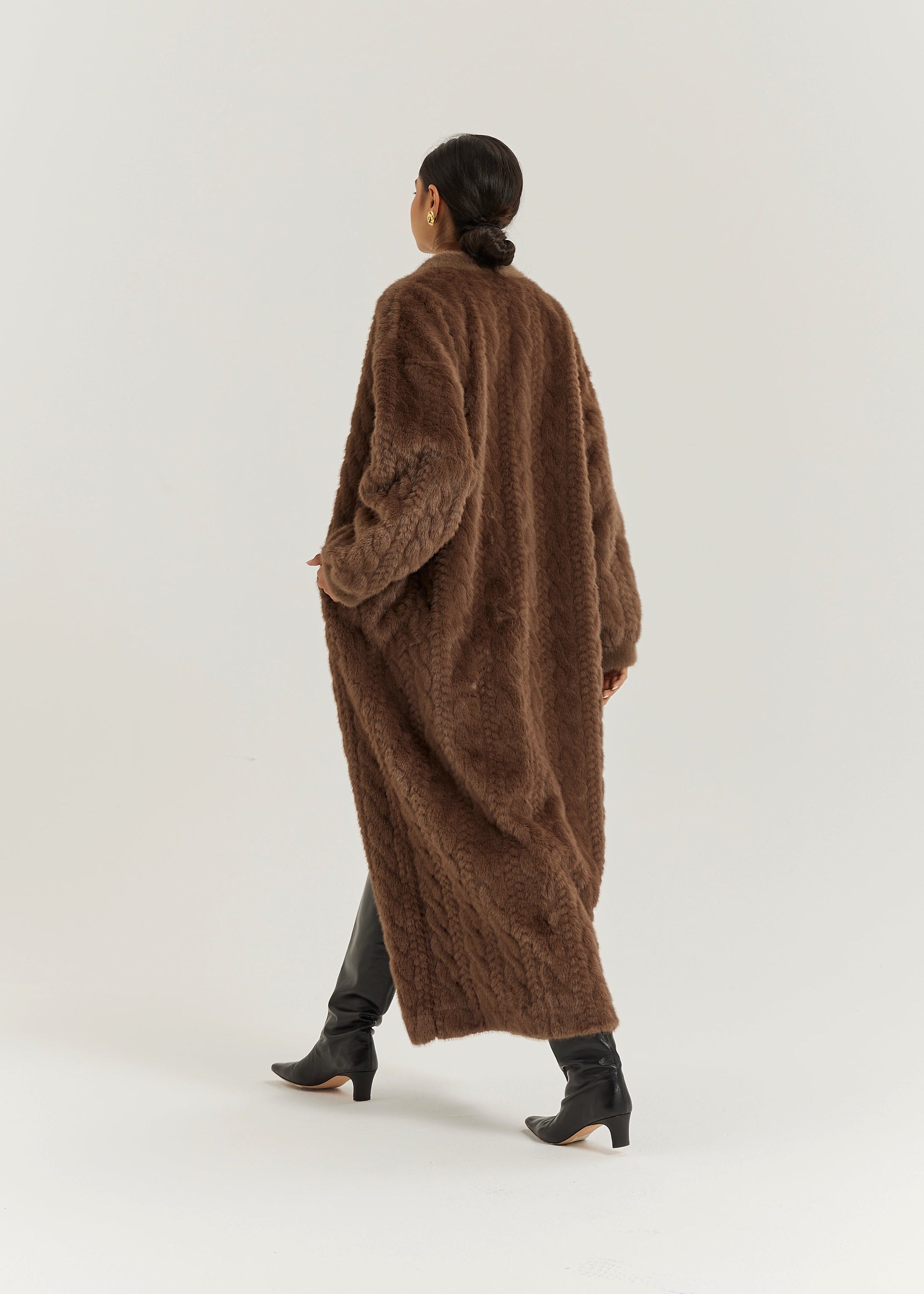 Vail Cable Cardigan Coat | Espresso – VITA GRACE