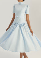 Vikarla Linen Day Dress | Pastel Blue