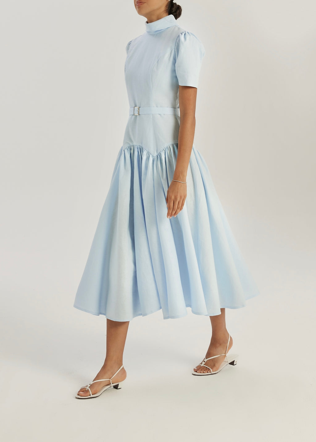 Vikarla Linen Day Dress | Pastel Blue