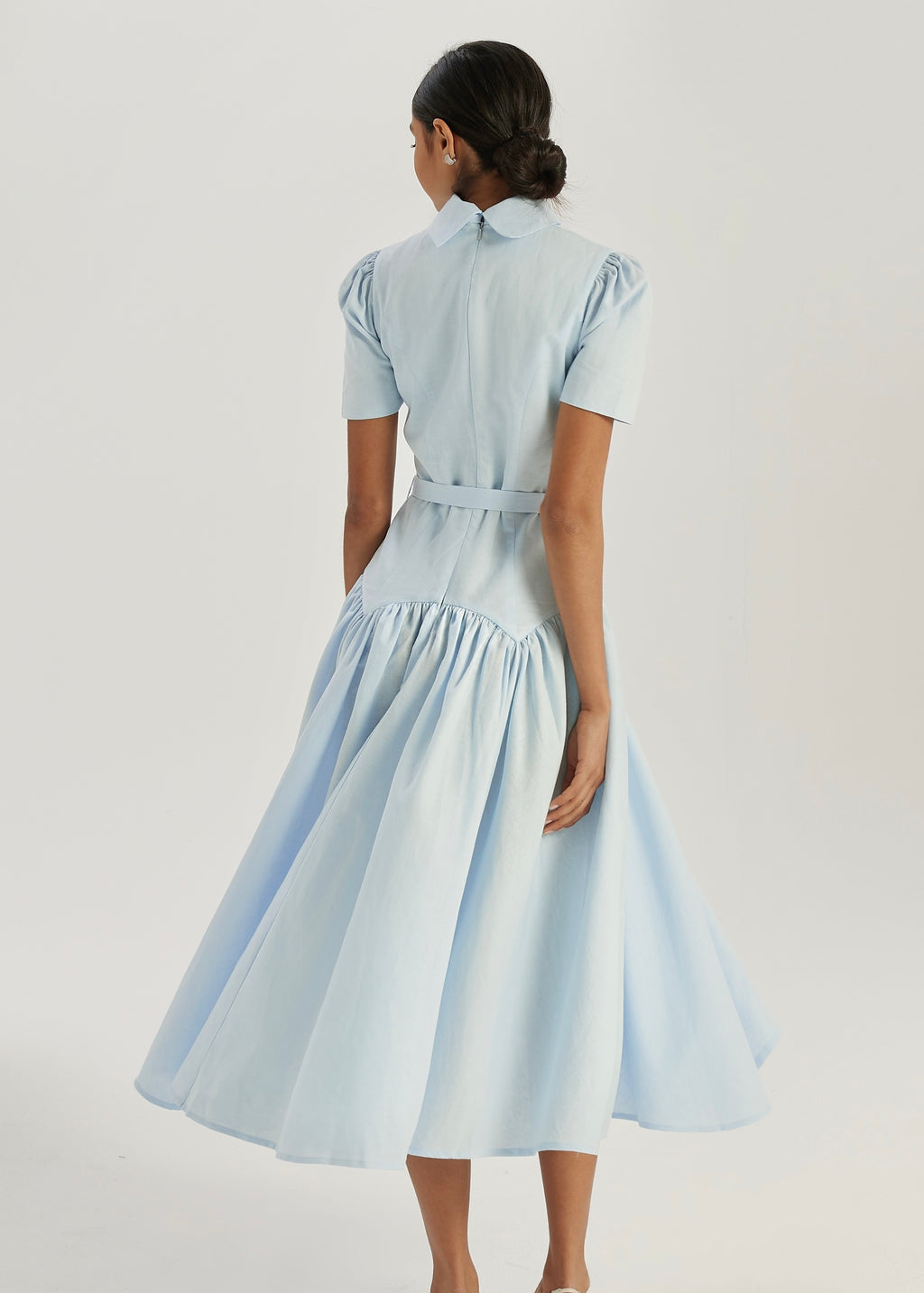 Vikarla Linen Day Dress | Pastel Blue