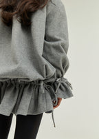 Odette Double Breasted Drop Waist Coat | Grey