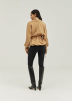 Yvette Belted Cuff & Waist Wrap Jacket | Golden