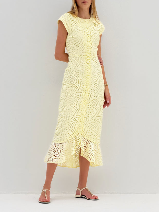 LaRellos Guipure Lace Dress | Lemon