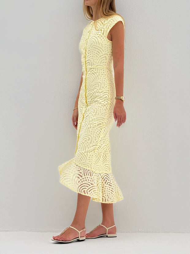 LaRellos Guipure Lace Dress | Lemon