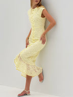 LaRellos Guipure Lace Dress | Lemon