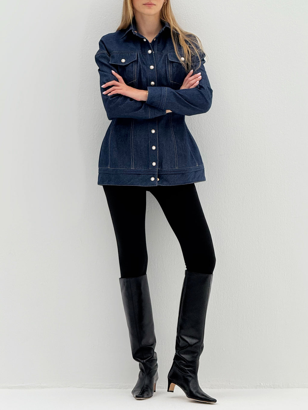Pinch Me Denim Jacket Shirt  | Indigo