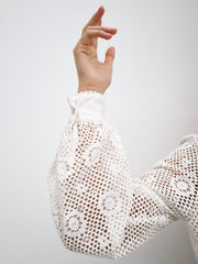 Genevive Cotton Lace Cardigan | Ivory