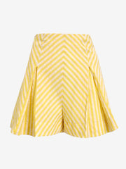 Lydia Stripe Box Pleat Skort | Lemon/White