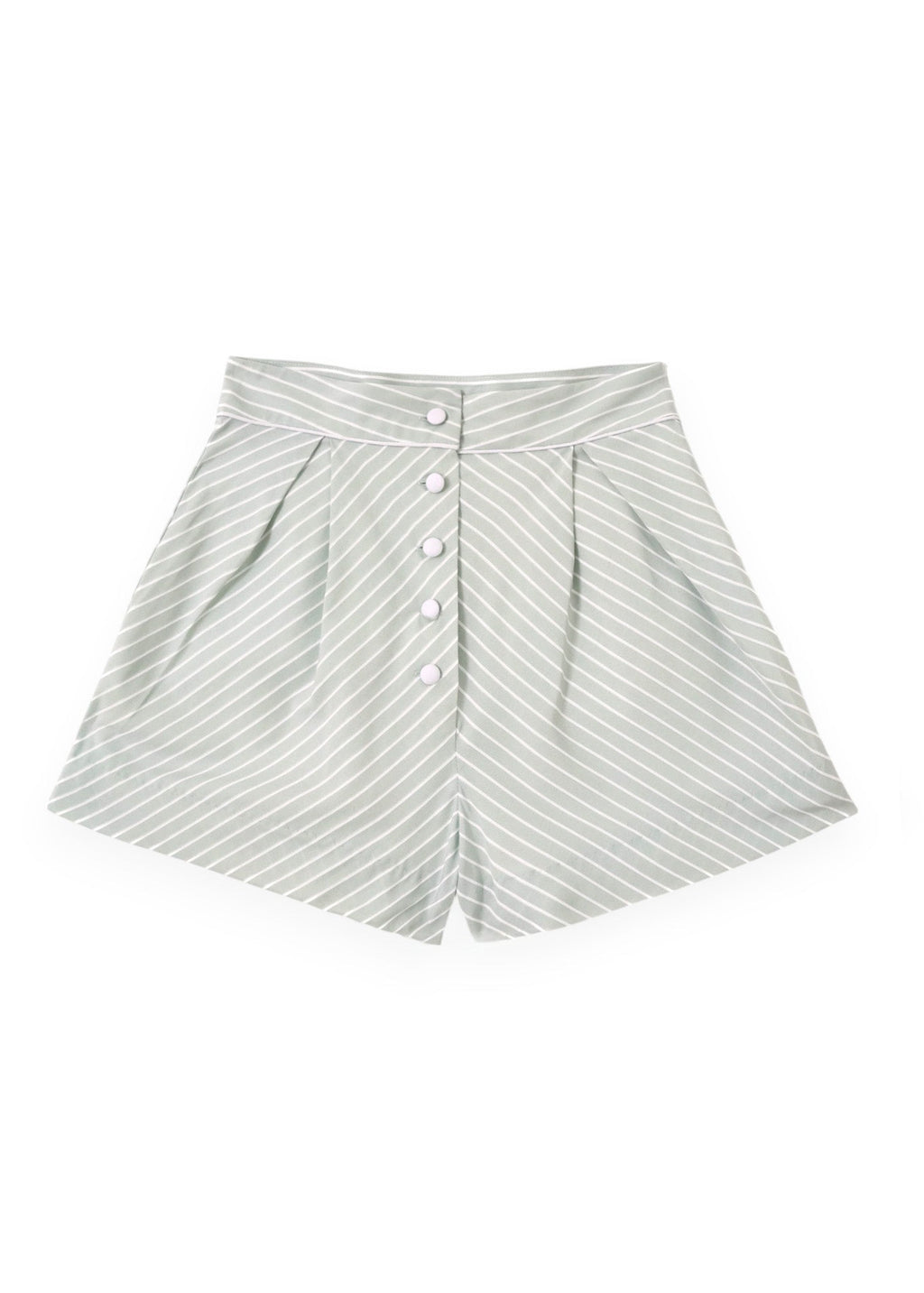 Karra Stripe Summer Shorts | Pistachio/White