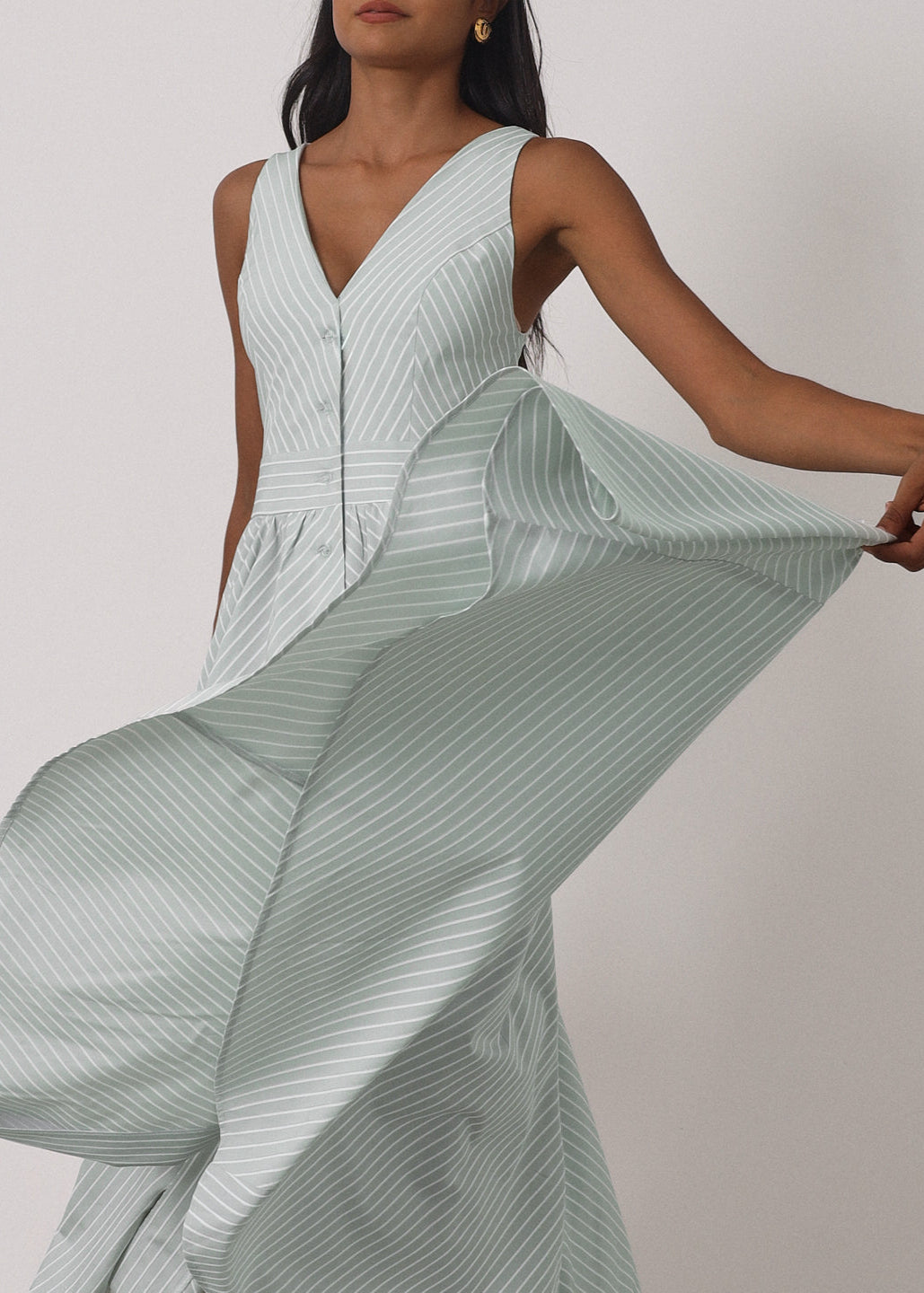 Kesha Stripe Icon Day Dress | Pistachio Pastel