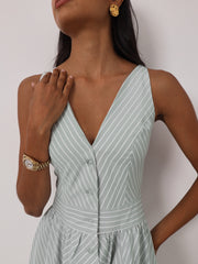 Kesha Stripe Icon Day Dress | Pistachio Pastel