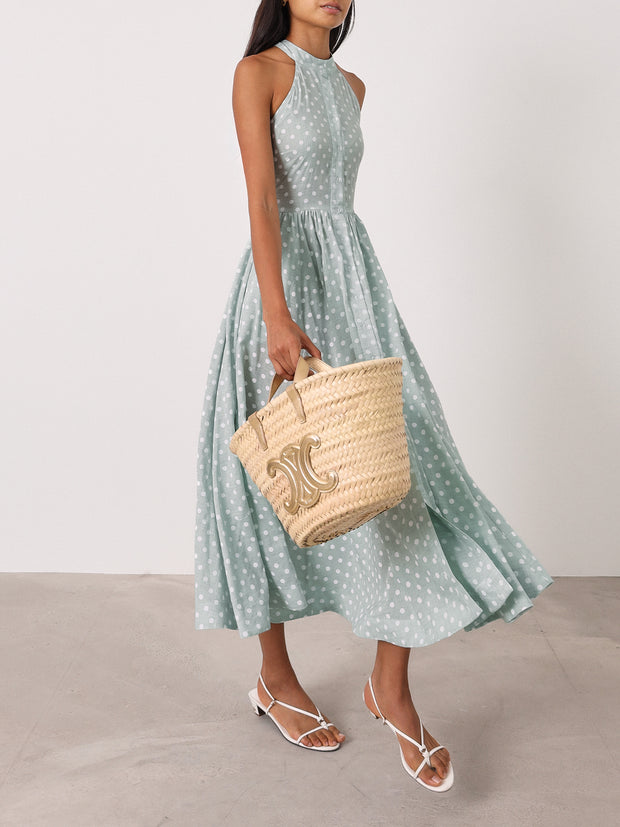 Adriana Polka Icon Timeless Dress | Pistachio/White