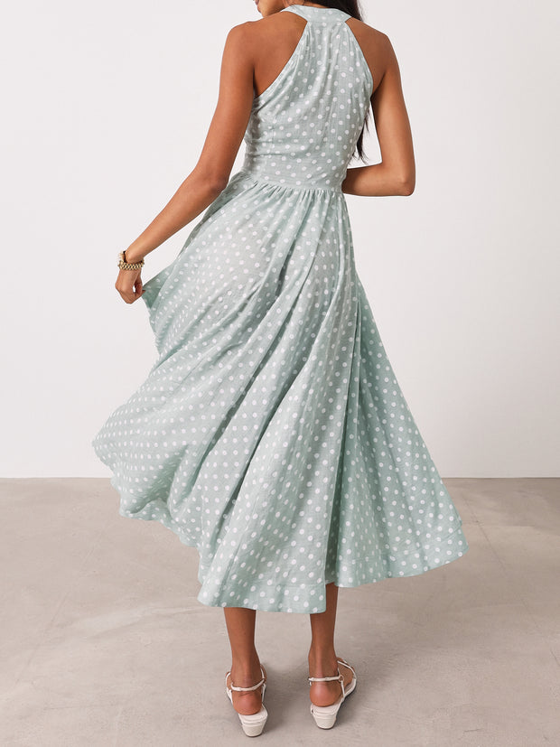 Adriana Polka Icon Timeless Dress | Pistachio/White