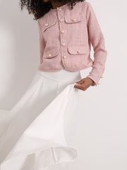 Amaris Tweed & Pearl Day Jacket | Rose Pink