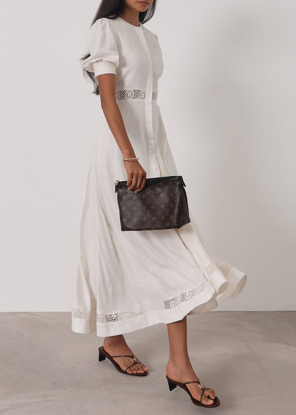 lace day dress NADIA EMBROIDERED COTTON LACE DRESS