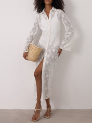 Antika Lace Resort Cover Up Dress | Seashell Cream