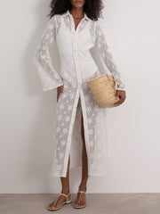 Antika Lace Resort Cover Up Dress | Seashell Cream