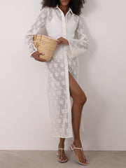 Antika Lace Resort Cover Up Dress | Seashell Cream