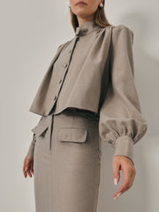 Anya Contemporary Trench Jacket | Almond Beige