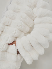 Apres Premium Stacked Fur Coat | Winter White